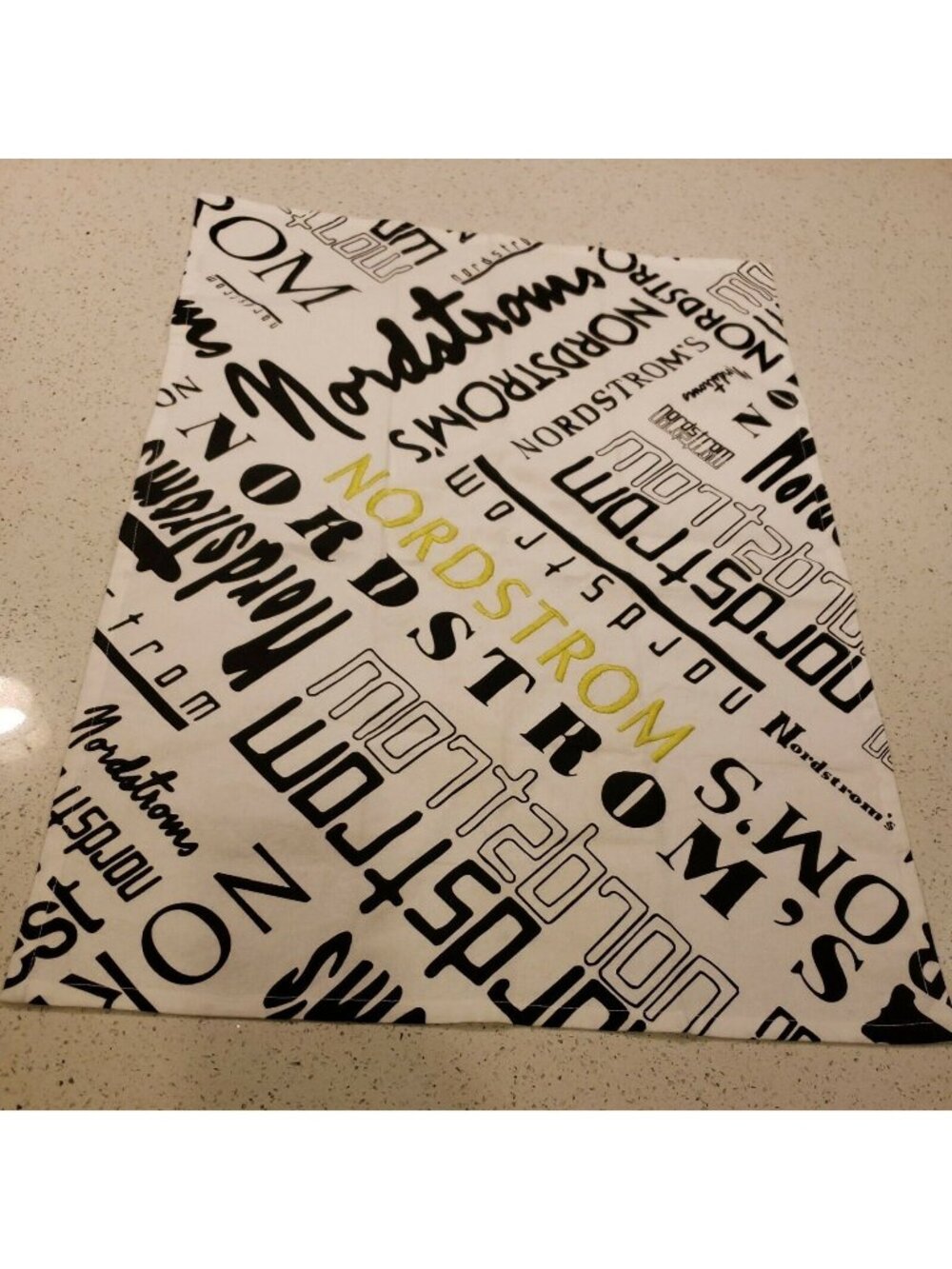 Nordstrom at home Kitchen Towel 28x20" Cotton Black White Yellow